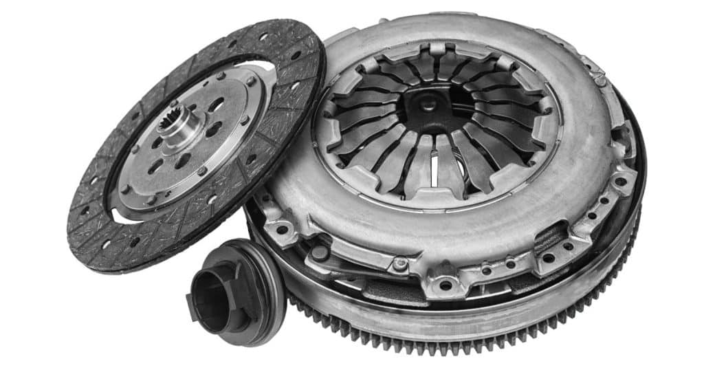 Isolated clutch part from a car on a white background